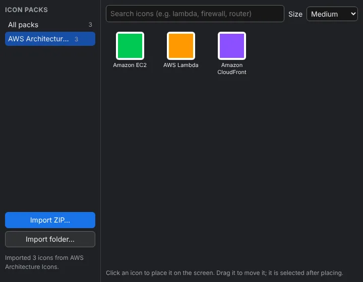 IT icon library with 3D stencils and connections