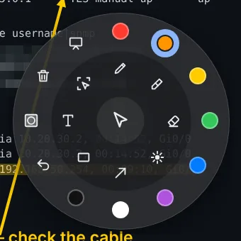 Radial menu at the cursor or the pen button